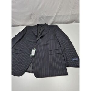 Zanieri Suit Jacket Mens 54L Gray Wool Reda Super 100s Made Italy NWT Stripe